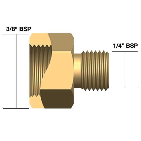 Adapter TIG 1/4" BSP isa x 3/8" BSP ema 608382