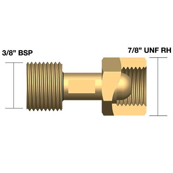 Adapter TIG 3/8" BSP isa x 1/4" BSP ema 608538