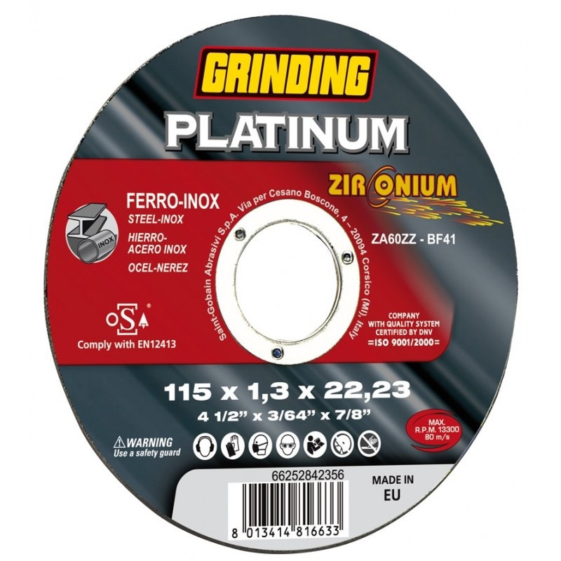 Lõikeketas Grinding 125x1.0x22 Platinum Zirconium Abrasiivmaterjalid Lihv- ja lõikekettad Lõikekettad