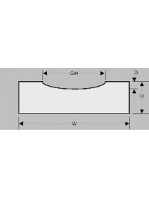 Ceramic backing on Alu-tape concave b/h/L=12,5/1,5/600mm